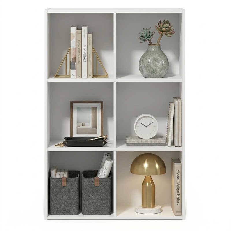 Furinno LUDER 6-Cube Open Shelves Bookcase. 11.6 x 23.9 x 35.7. White