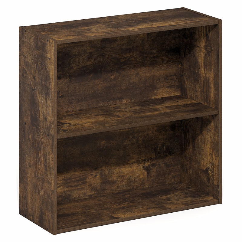Furinno PASIR 2-Tier Open Shelves Bookcase. 9.5 x 24.6 x 23.7. Amber Pine