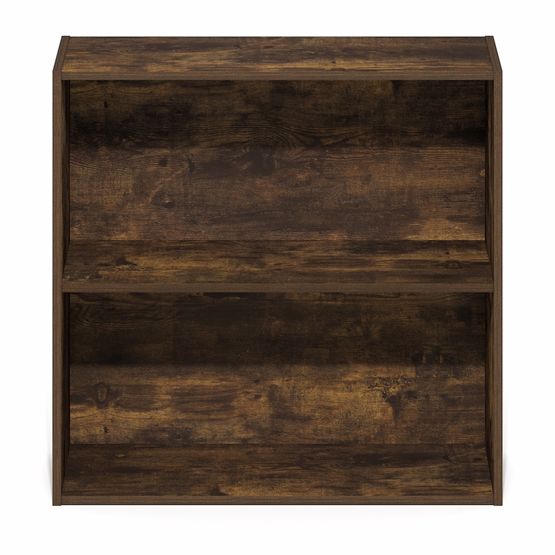 Furinno PASIR 2-Tier Open Shelves Bookcase. 9.5 x 24.6 x 23.7. Amber Pine