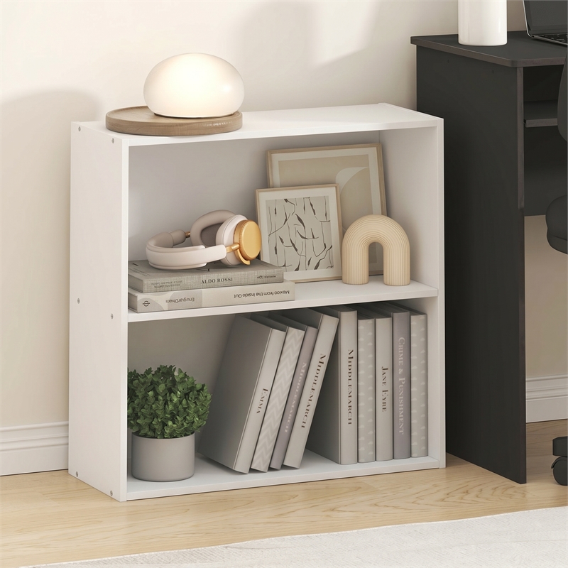 Furinno PASIR 2-Tier Open Shelves Bookcase. 9.5 x 24.6 x 23.7. White