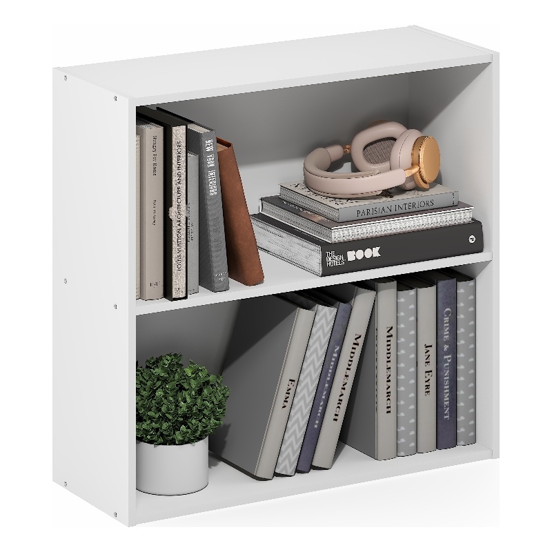 Furinno PASIR 2-Tier Open Shelves Bookcase. 9.5 x 24.6 x 23.7. White