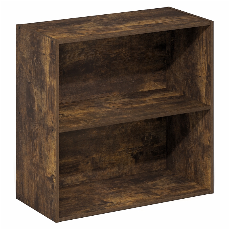 Furinno PASIR 2-Tier Open Shelves Bookcase. 11.6 x 24.6 x 23.7. Amber Pine