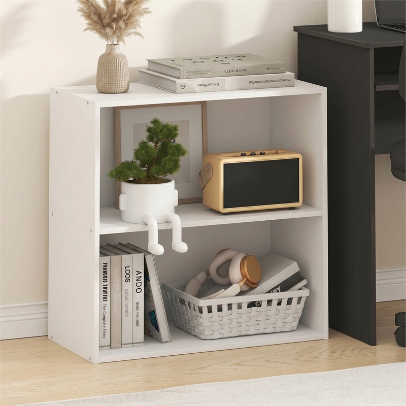 Furinno PASIR 2-Tier Open Shelves Bookcase. 11.6 x 24.6 x 23.7. White