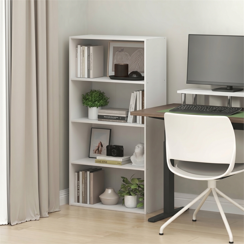 Furinno PASIR 4-Tier Open Shelves Bookcase. 11.6 x 24.6 x 46.9. White