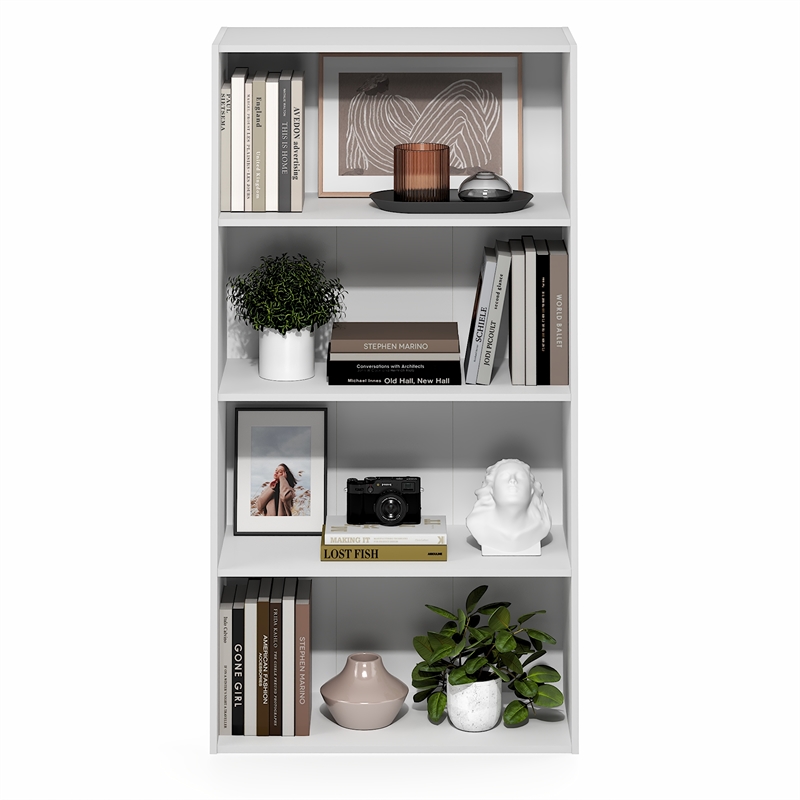 Furinno PASIR 4-Tier Open Shelves Bookcase. 11.6 x 24.6 x 46.9. White