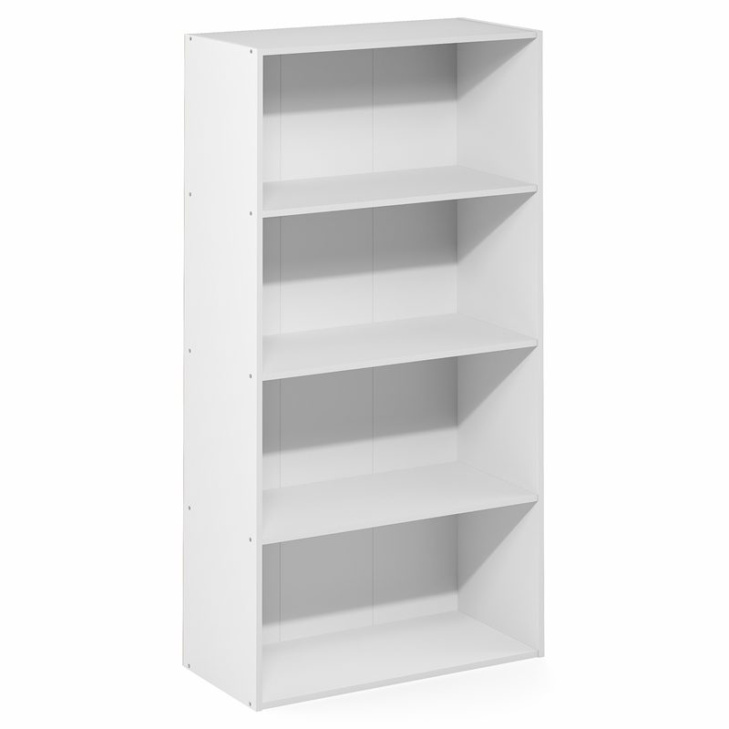 Furinno PASIR 4-Tier Open Shelves Bookcase. 11.6 x 24.6 x 46.9. White