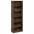 Furinno PASIR 6-Tier Open Shelves Bookcase. 11.6 x 24.6 x 71. Amber Pine