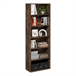 Furinno PASIR 6-Tier Open Shelves Bookcase. 11.6 x 24.6 x 71. Amber Pine