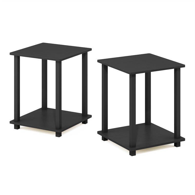 Furinno SIMPLISTIC Set of 2. 2-Tier Nightstand. Bedside Table. Americano