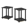 Furinno SIMPLISTIC Set of 2. 2-Tier Nightstand. Bedside Table. Americano