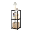 Furinno SIMPLISTIC Set of 2. 2-Tier Nightstand. Bedside Table. Americano