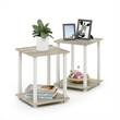Furinno SIMPLISTIC Set of 2. 2-Tier Nightstand. Bedside Table. Sonoma Oak
