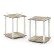 Furinno SIMPLISTIC Set of 2. 2-Tier Nightstand. Bedside Table. Sonoma Oak