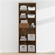 Furinno REED 5-Tier Open Shelf Closet Organizers/Storage. Amber Pine