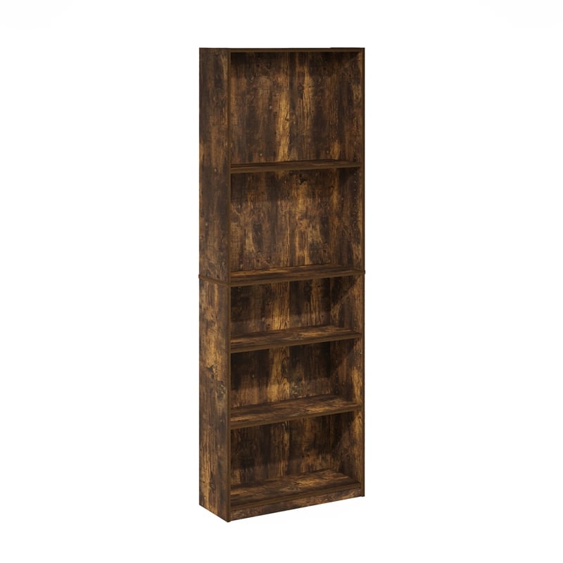Furinno REED 5-Tier Open Shelf Closet Organizers/Storage. Amber Pine