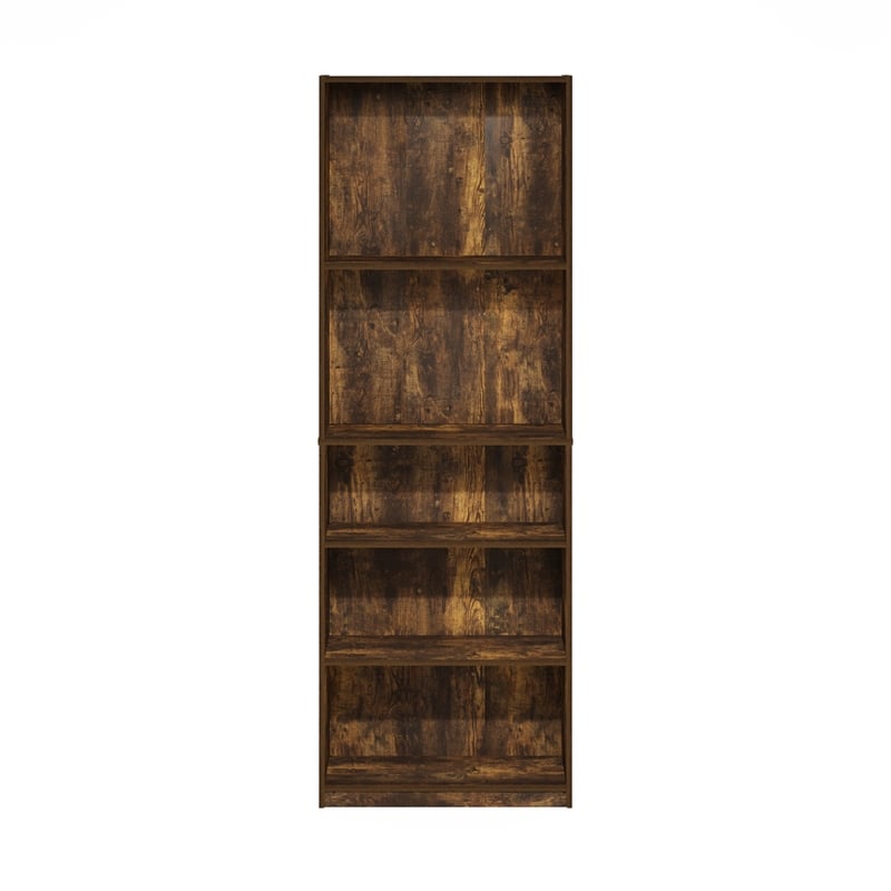 Furinno REED 5-Tier Open Shelf Closet Organizers/Storage. Amber Pine