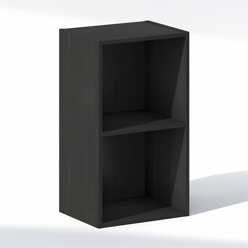 Furinno REED 2-Tier Open Shelf Closet Organizers/Storage. Blackwood