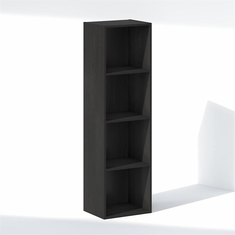 Furinno REED 4-Tier Open Shelf Closet Organizers/Storage. Blackwood