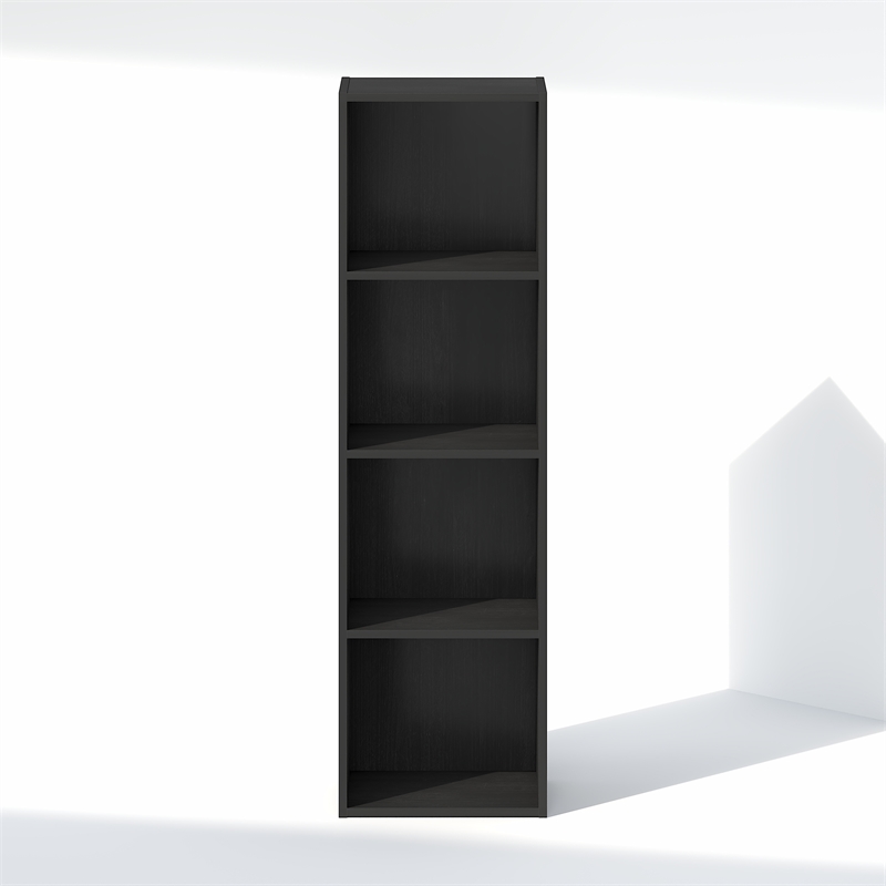 Furinno REED 4-Tier Open Shelf Closet Organizers/Storage. Blackwood