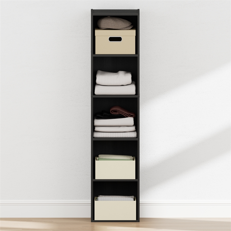 Furinno REED 5-Tier Open Shelf Closet Organizers/Storage. Blackwood