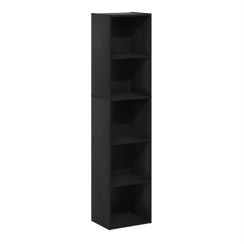 Furinno REED 5-Tier Open Shelf Closet Organizers/Storage. Blackwood