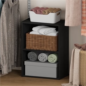 Furinno REED 2-Tier Closet Organizers/Storage with Open Shelf. Blackwood