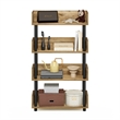 Furinno TURN-N-TUBE 4-Tier Round Corner Top Edges Bookcases. Flagstaff Oak