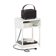 Furinno MORETTI 3-Tier Nightstand. USB & Type-C Charging Port. White