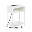 Furinno MORETTI 3-Tier Nightstand. USB & Type-C Charging Port. White
