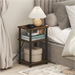 Furinno JUST 3-Tier Nightstand. USB & Type-C Charging Port. Amber Pine