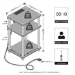 Furinno JUST 3-Tier Nightstand. USB & Type-C Charging Port. Flagstaff Oak