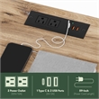 Furinno JUST 3-Tier Nightstand. USB & Type-C Charging Port. Marble White