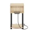 Furinno JUST 3-Tier Nightstand with USB & Type-C Charging Port. Bauhaus Oak