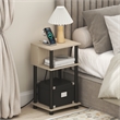 Furinno JUST 3-Tier Nightstand with USB & Type-C Charging Port. Bauhaus Oak