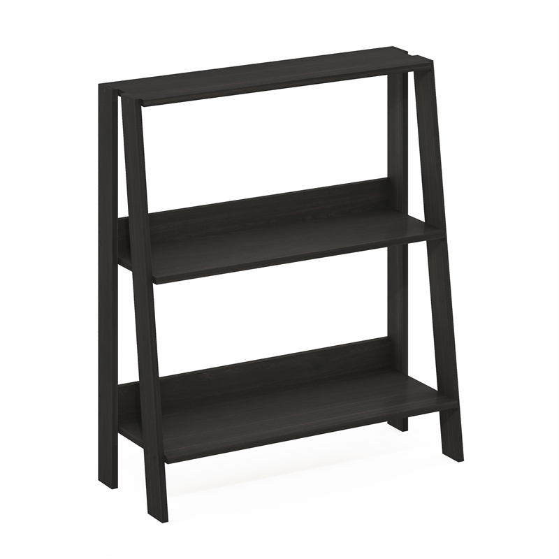 Furinno LADDER 3-Tier Ladder Bookcase. Storage Shelves. Espresso