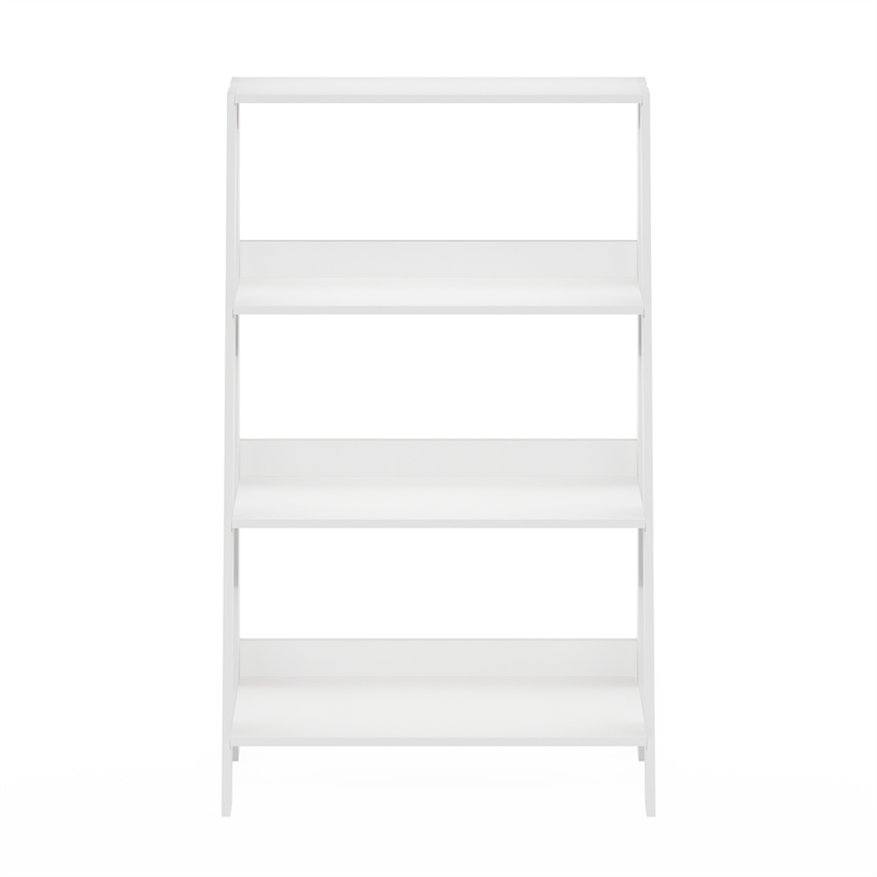 Furinno LADDER 4-Tier Ladder Bookcase. Storage Shelves. Storage Rack. White