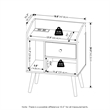Furinno CLAUDE Mid Century Nightstand. USB & Type-C Charging Port. White