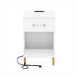 Furinno TIDUR Drawer Nightstand with USB & Type-C Charging Port. White