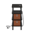 Furinno TURN-N-TUBE 4-Tier Nightstand. USB & Type-C Charging Port. Espresso