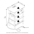 Furinno TURN-N-TUBE 4-Tier Nightstand. USB & Type-C Charging Port. White