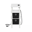 Furinno TURN-N-TUBE 4-Tier Nightstand. USB & Type-C Charging Port. White