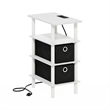 Furinno TURN-N-TUBE 4-Tier Nightstand. USB & Type-C Charging Port. White