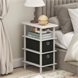 Furinno TURN-N-TUBE 4-Tier Nightstand. USB & Type-C Charging Port. White