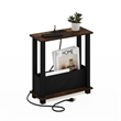 Furinno TURN-S-TUBE 2-Tier Nightstand. USB & Type-C Charging. Amber Pine