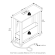 Furinno TURN-S-TUBE 2-Tier Nightstand. USB & Type-C Charging Port. White