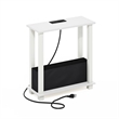 Furinno TURN-S-TUBE 2-Tier Nightstand. USB & Type-C Charging Port. White