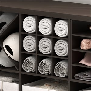 Furinno CUBICLE 9-Compartment Cube Insert. Dark Oak (Not Fit IKEA Kallax)