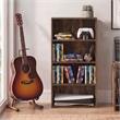 Furinno BASIC 4-Tier CD Rack & DVD Shelf. 7 x 17 x 35. Amber Pine