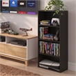 Furinno BASIC 4-Tier Open Shelf CD Rack & DVD Shelf. 7 x 17 x 35. Espresso