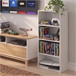 Furinno BASIC 4-Tier Open Shelf CD Rack & DVD Shelf. 7 x 17 x 35. White
